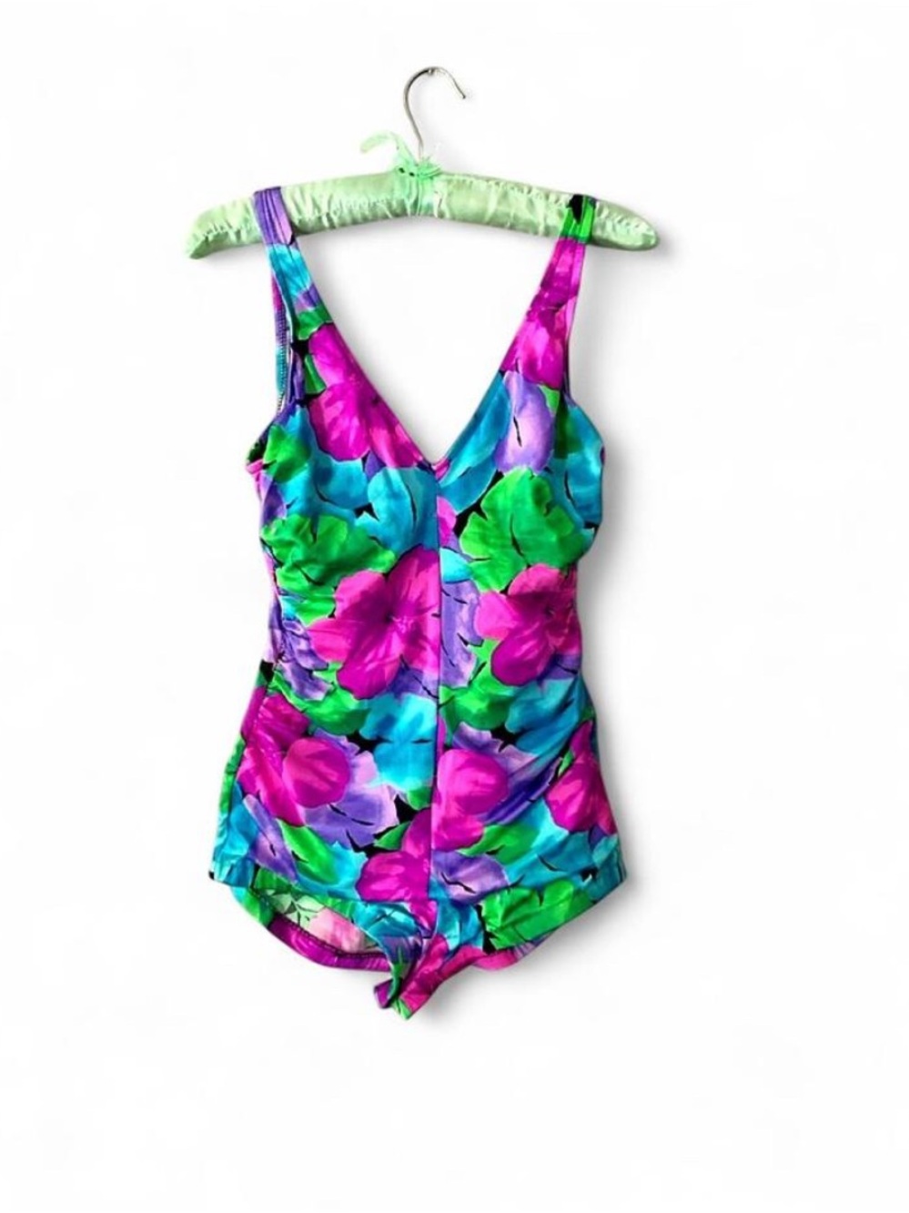 Vintage Rose Marie Reid Neon Floral One Piece Swimsuit